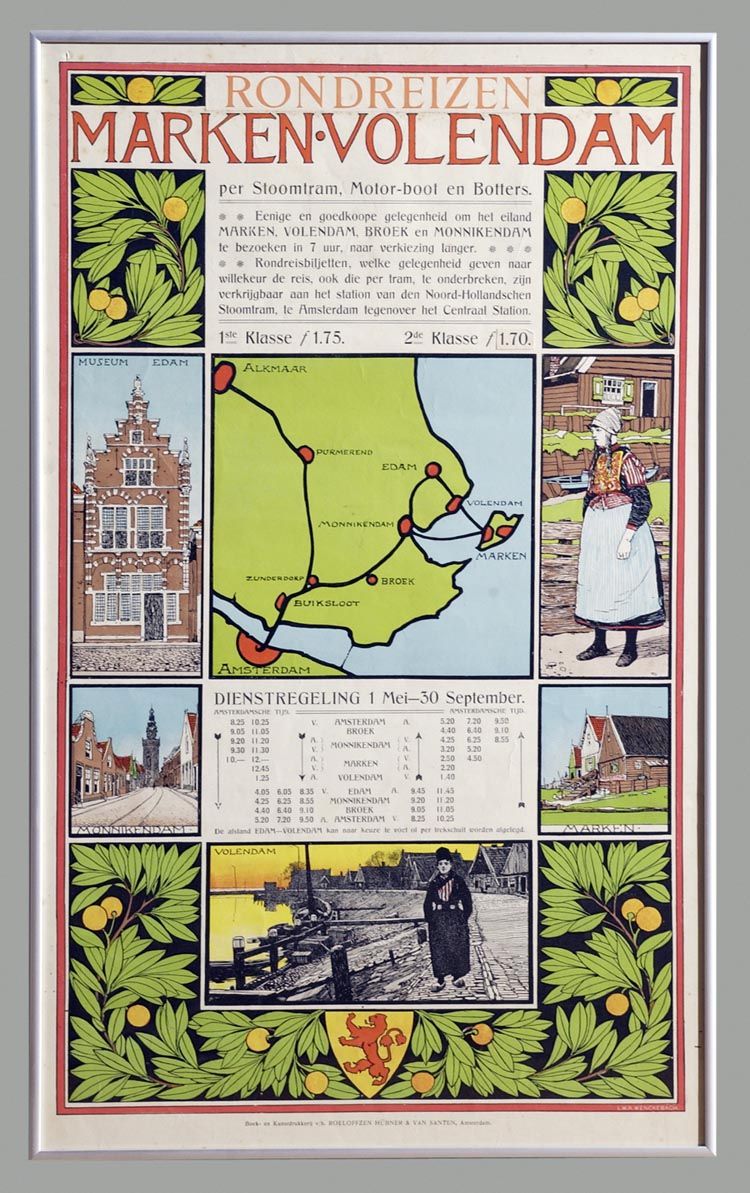 Affiche Marken Volendam per stoomtramMotor boot en botters 
